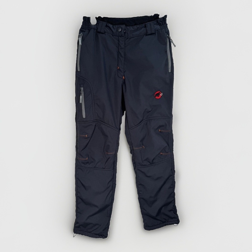 MAMMUT Pants Soft Shell Fleece Lined Boys Sz S Black Thermal Hike Camp Outdoors